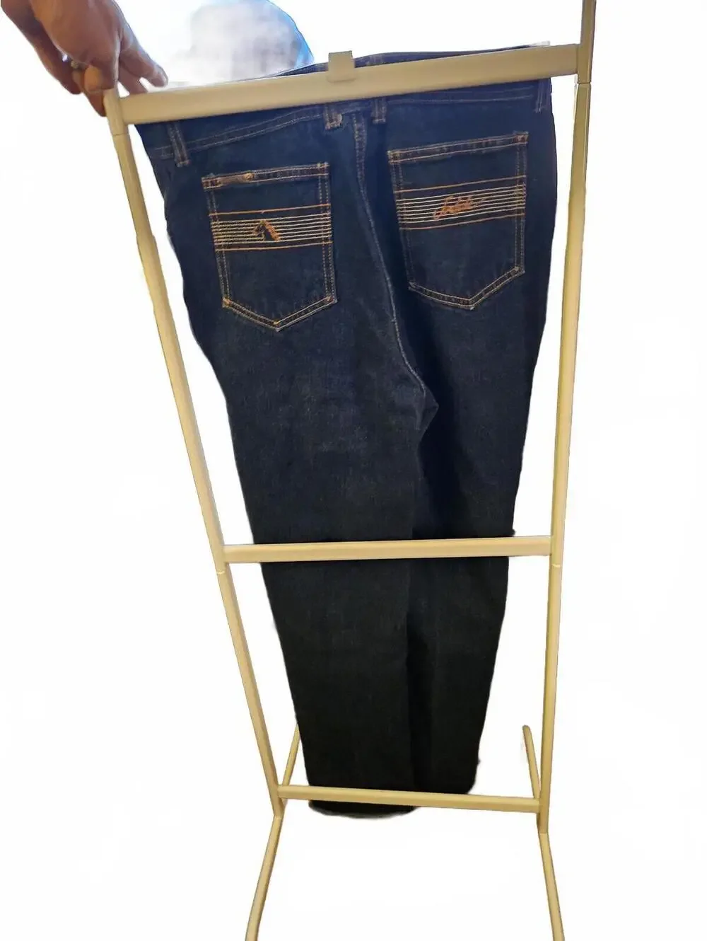 Jordache Jeans Mens 34W L - Blue Jeans Denim Horse Head Logo USA Vintage EUC